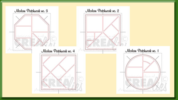 Sjablonen voor de Stanssets Modern Patchwork van Crealies
