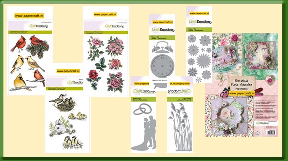 CraftEmotions Dies, Stempels en Paper Stacks