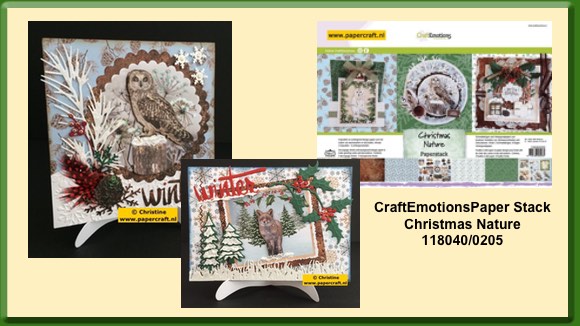 Papierblok en voorbeeldkaarten van Christmas Nature