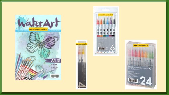 Kippers Hobby Aquarelpapier en Zig Clean Color Real Brush Markers
