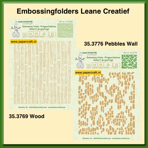 Leane Creatief Embossingfolder Pebbles Wall en Wood