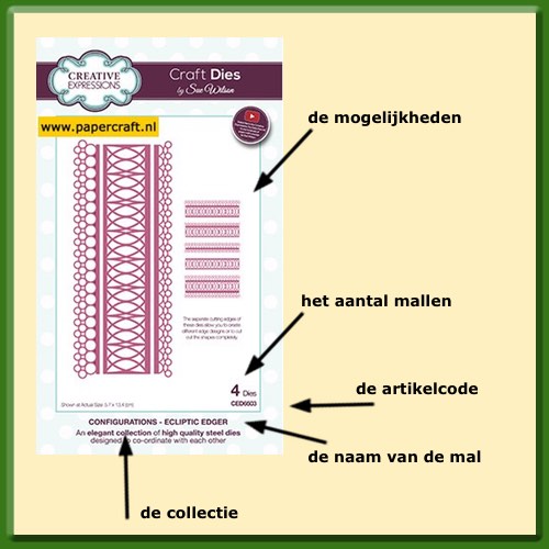 Creative Expressions CED6503 uitleg verpakking van mal