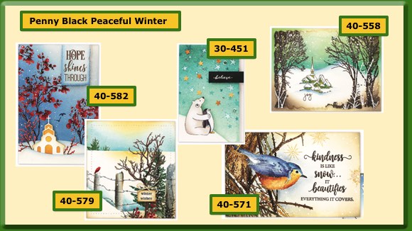 Penny Black Peaceful Winter Voorbeeldkaarten