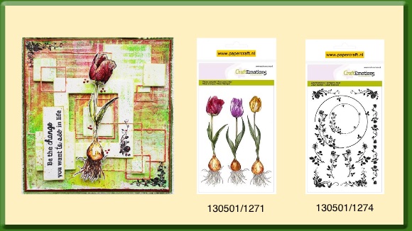 CraftEmotions Stempel Tulp Voorbeeldkaart