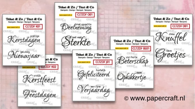 Tekststempels van Crealies voor diverse gelegenehden