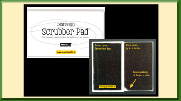 Stempel schoonmaken met Hero Arts Scrubber Pad