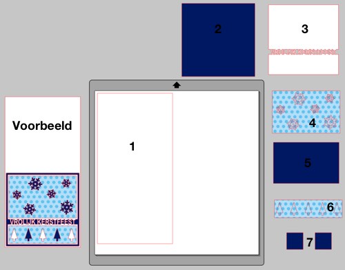 Snijbestand Vrolijk Kerstfeest instructies