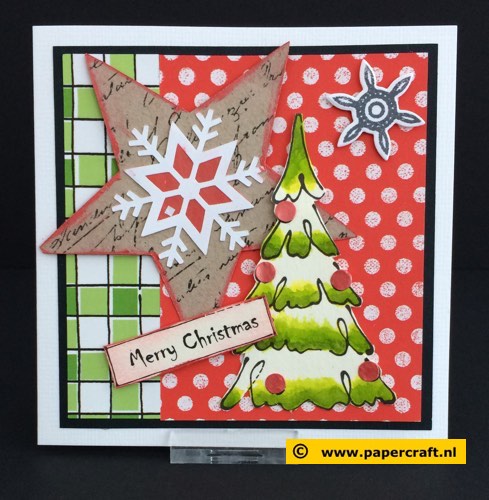 Shadowpainting Kerstkaart met Kerstboom